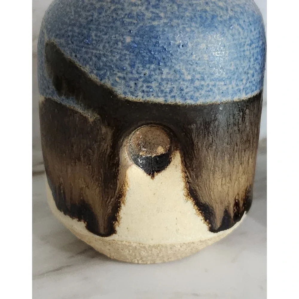 Vintage MCM Walter Hartman Stoneware Pottery Salt And Pepper Shakers Drip‎ Glaze